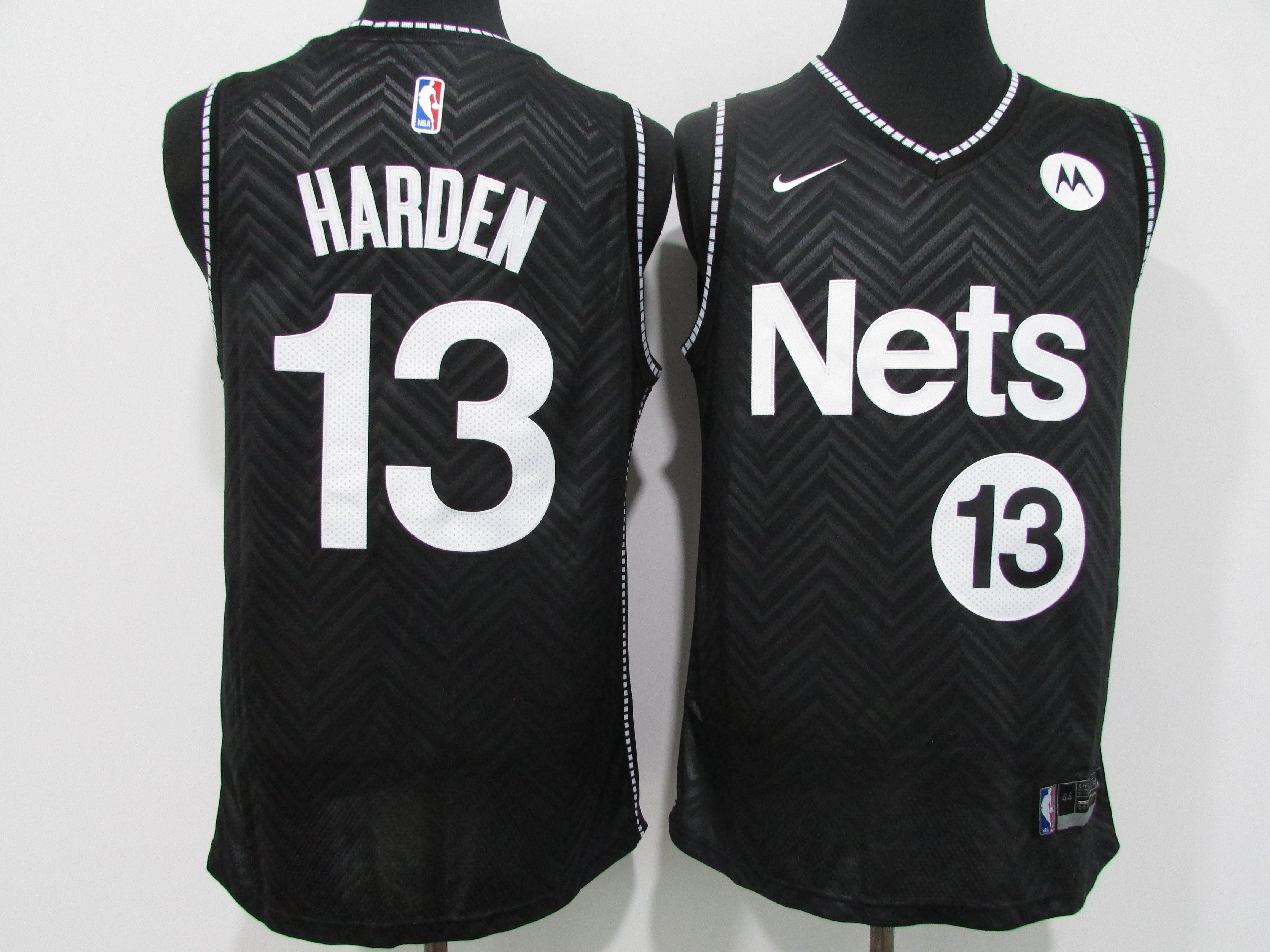 Men Brooklyn Nets 13 Harden Black 2021 Nike Playoff bonus NBA Jersey